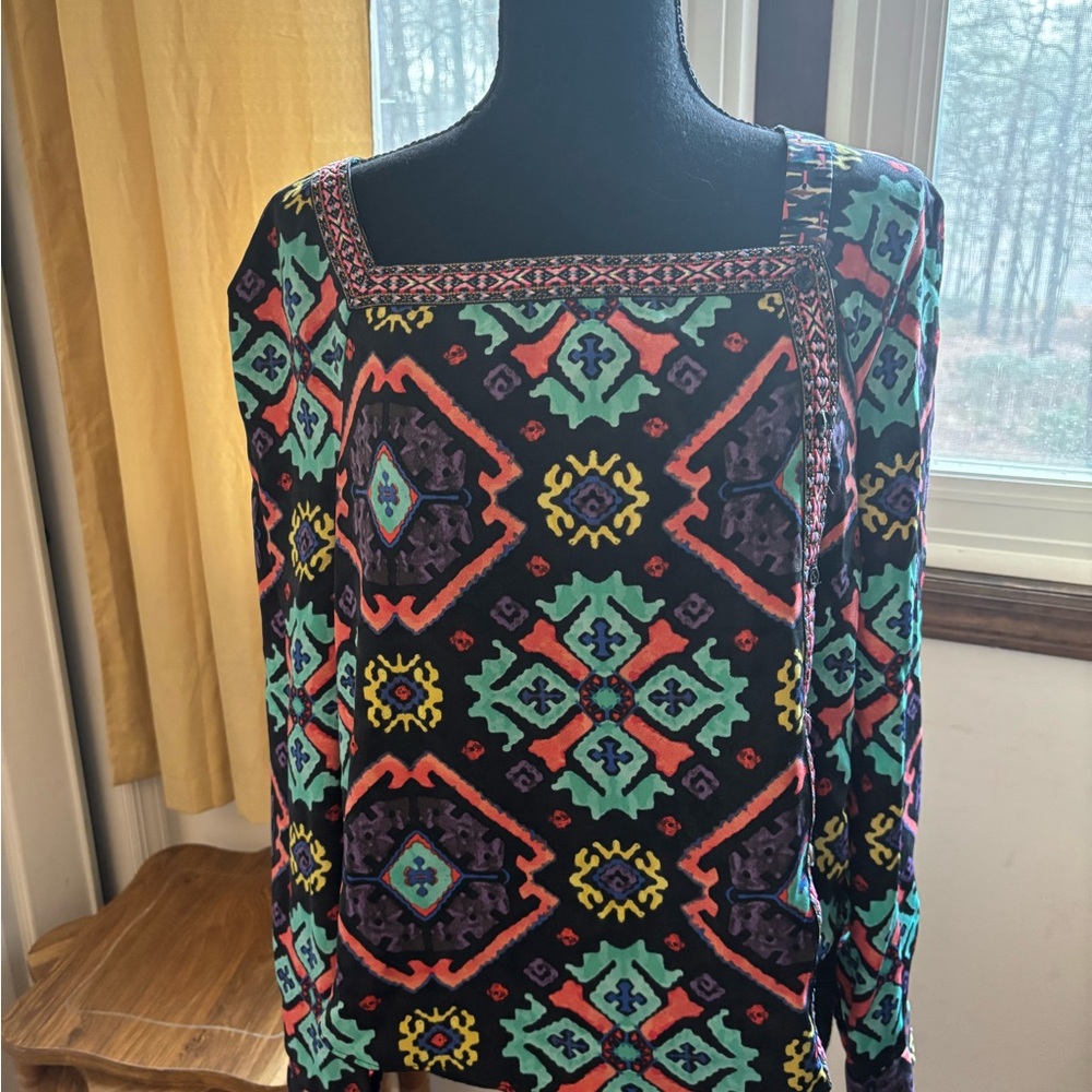 Rachael Roy Multicolor Geometric Blouse